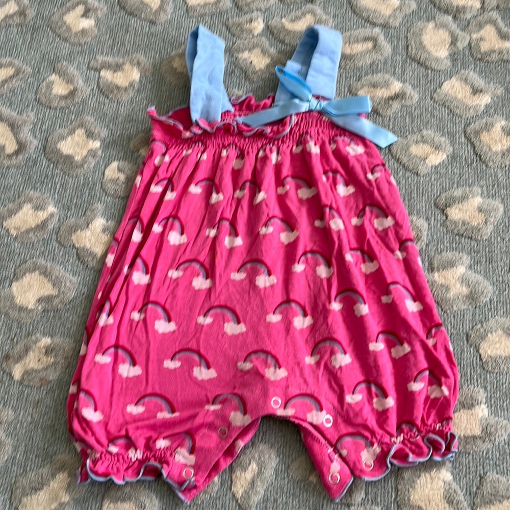 Kicker Pants 6-12mo rainbow romper bamboo viscose